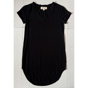 CLOTH & STONE Anthropologie - Women's Black V-Neck Tshirt Dress - X-Small‎ - XS